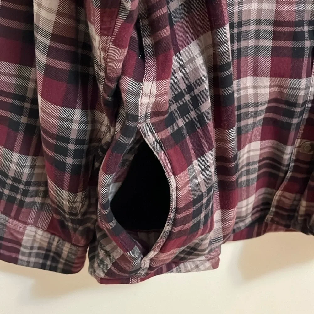 Croft & Barrow mens flannel shirt shacket XL fleece lined plaid outdoor warm